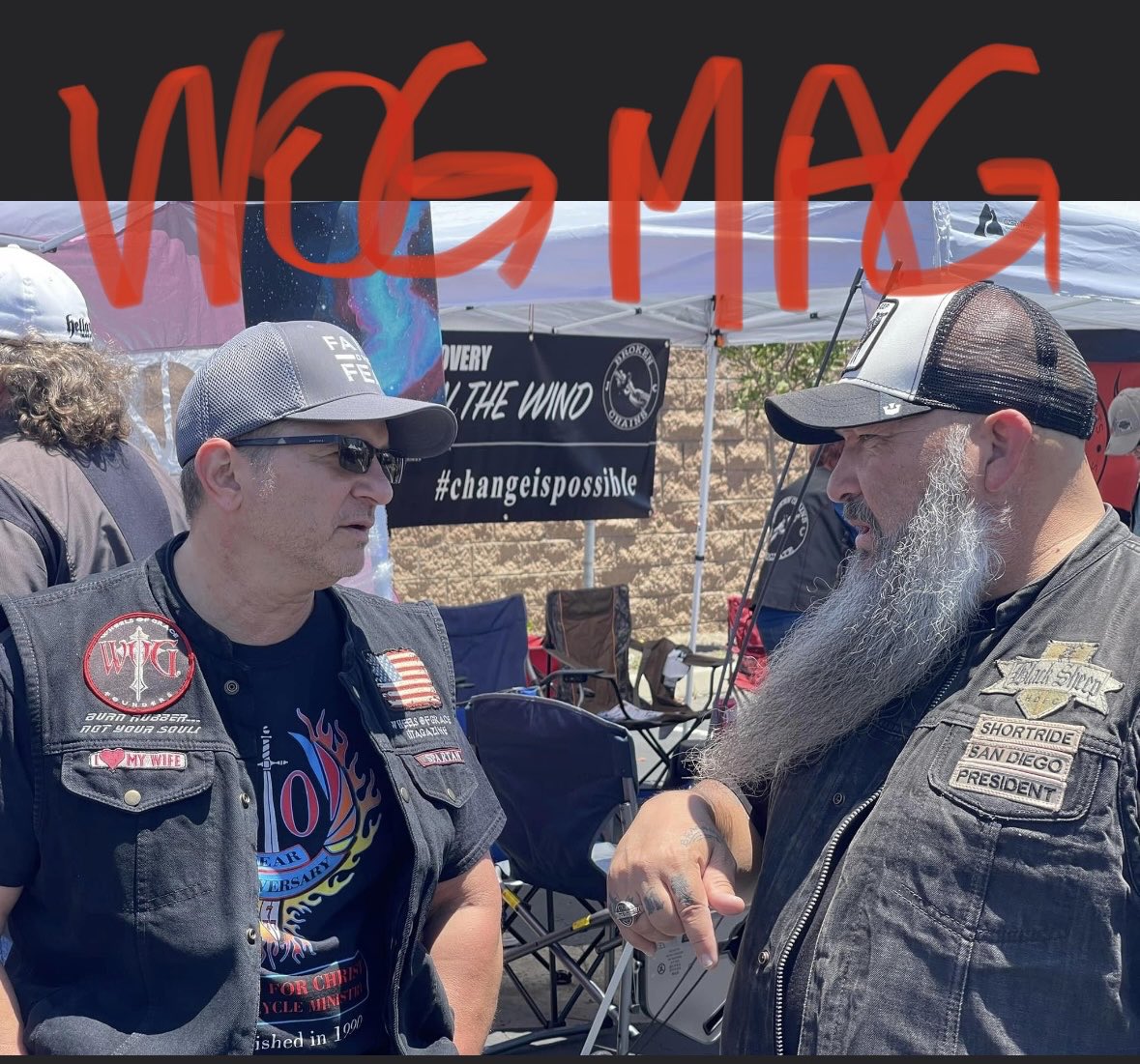 MUCH REPRESENTED HERE… WOG Vest, BFC tee, Black Sheep HDFC vest, Faith No Fear hat
#BlackSheep
#Ministry
#WOGMag 
#WheelsOfGrace 
#California 
#Freedom
#WOGMag 
#Christian 
#motorcyclemagazine 
#Biker 
#Bikers 
#Motorcycle 
#BikerLife 
#ChristianBikerMag