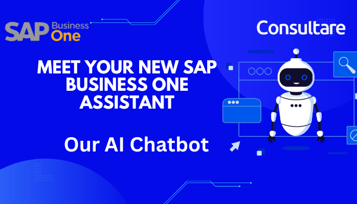 ConsultareSAP's tweet photo. Exciting news! Say hello to our new SAP Business One Assistant - Consultare's AI Chatbot. Explore how this intelligent tool streamlines processes and enhances productivity. https://t.co/I6dgsJDdbL #AI #Consultare #ChatBot https://t.co/ek1lA932rE
