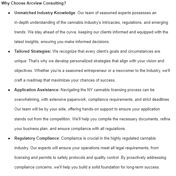 Don't Miss Your Opportunity in the NY Cannabis Market! 🥦

With Arcview Consulting as your trusted advisor, confidently navigate the complex landscape and position yourself for success.

DM us today to talk licensing opportunities-

#nycannabis #nylicense #cannabisindustry