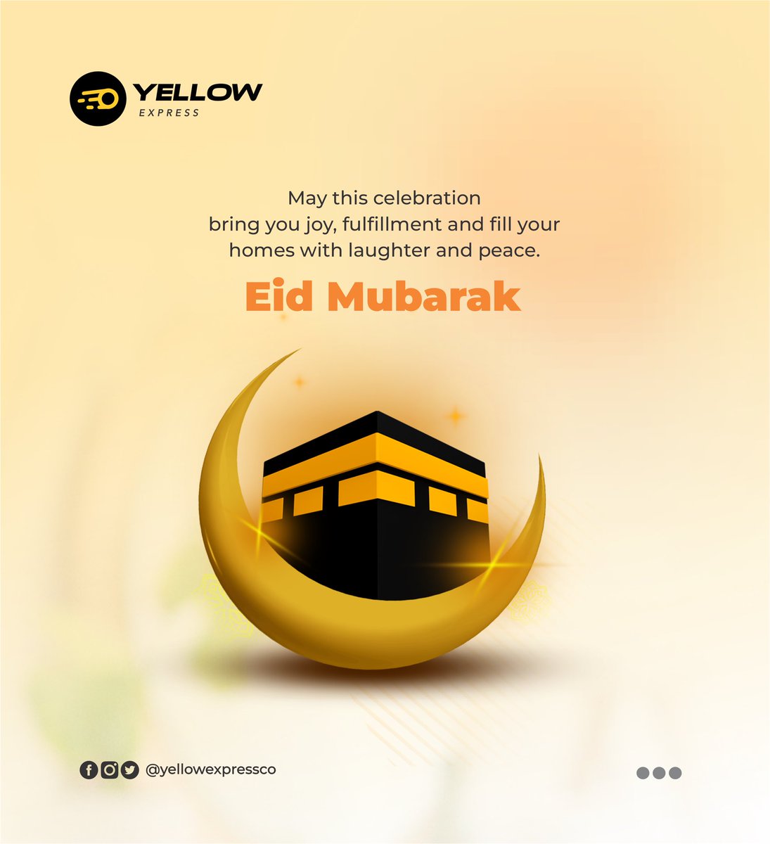 yellowexpressco's tweet photo. May kindness, patience, and love be yours on this holy festival of Eid. Barka de Sallah, everyone.

#EidAlAdha #EidMubarak2023 
#eidmubarak #eidelfitr #barkadasallah https://t.co/ZQalHiu8DF