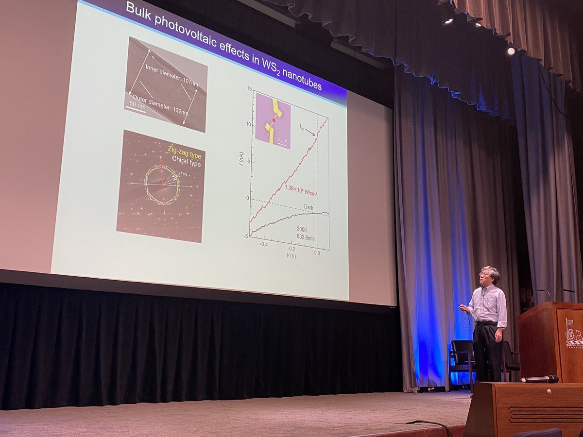 Prof. Y. Iwasa from the University of Tokyo is speaking about bulk #photovoltaic effect in TMDs. #2Dmaterials #solarenergy