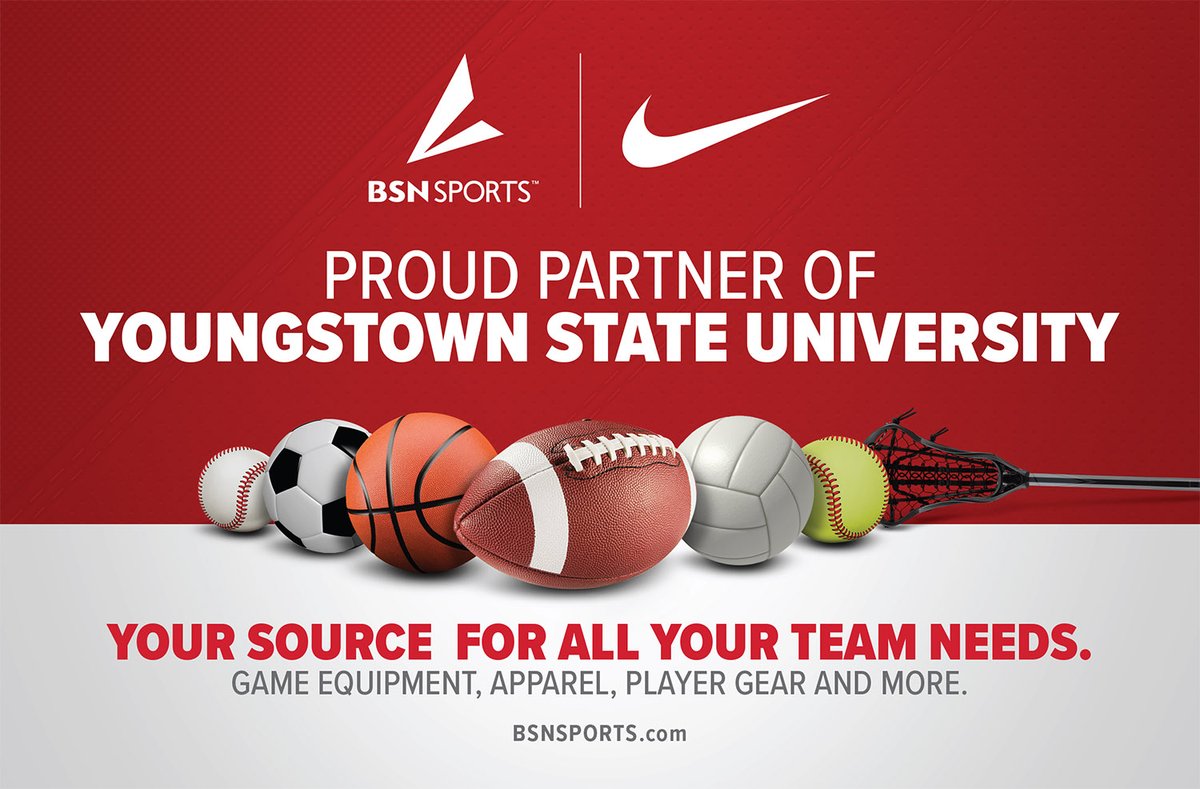 YSU Athletics is proud to Partner With @BSNSPORTS
and @Nike for all of our equipment and apparel needs!  

Head to bsnsports.com for equipment, apparel and more.

#GoGuins 🐧