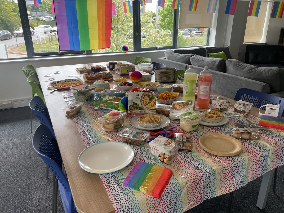 As part of our events to celebrate Pride Month, today we held an ‘Eat the Rainbow’ 🌈 Pride Lunch in the office to coincide with the anniversary of the Stonewall Riots.  The lunch was delicious &amp; we raised £270 for Proud2Be!
#Pride2023 
#PrideMonth