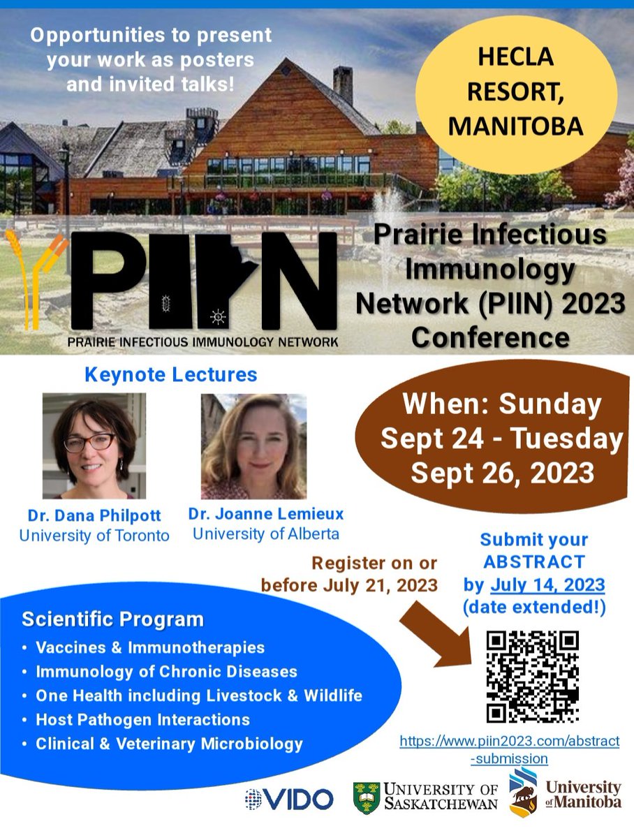 Dr. Deanna Santer (@drdeannasanter) on Twitter photo We have extended the #PIIN2023 abstract submission deadline for a final deadline of July 14 & registration deadline July 21. Lots of networking possibilities with trainee short talks & posters too! π©βπ¬π¨βπ¬ piin2023.com
<a href="/UM_Immu/">Dept of Immunology @ UofM</a> <a href="/UManitobaHSGSA/">HSGSA</a> <a href="/MBMicrobiology/">ManitobaMicrobiology</a> #VIDO <a href="/usask/">U of Saskatchewan</a> We have extended the #PIIN2023 abstract submission deadline for a final deadline of July 14 & registration deadline July 21. Lots of networking possibilities with trainee short talks & posters too! π©βπ¬π¨βπ¬ piin2023.com
<a href="/UM_Immu/">Dept of Immunology @ UofM</a> <a href="/UManitobaHSGSA/">HSGSA</a> <a href="/MBMicrobiology/">ManitobaMicrobiology</a> #VIDO <a href="/usask/">U of Saskatchewan</a>