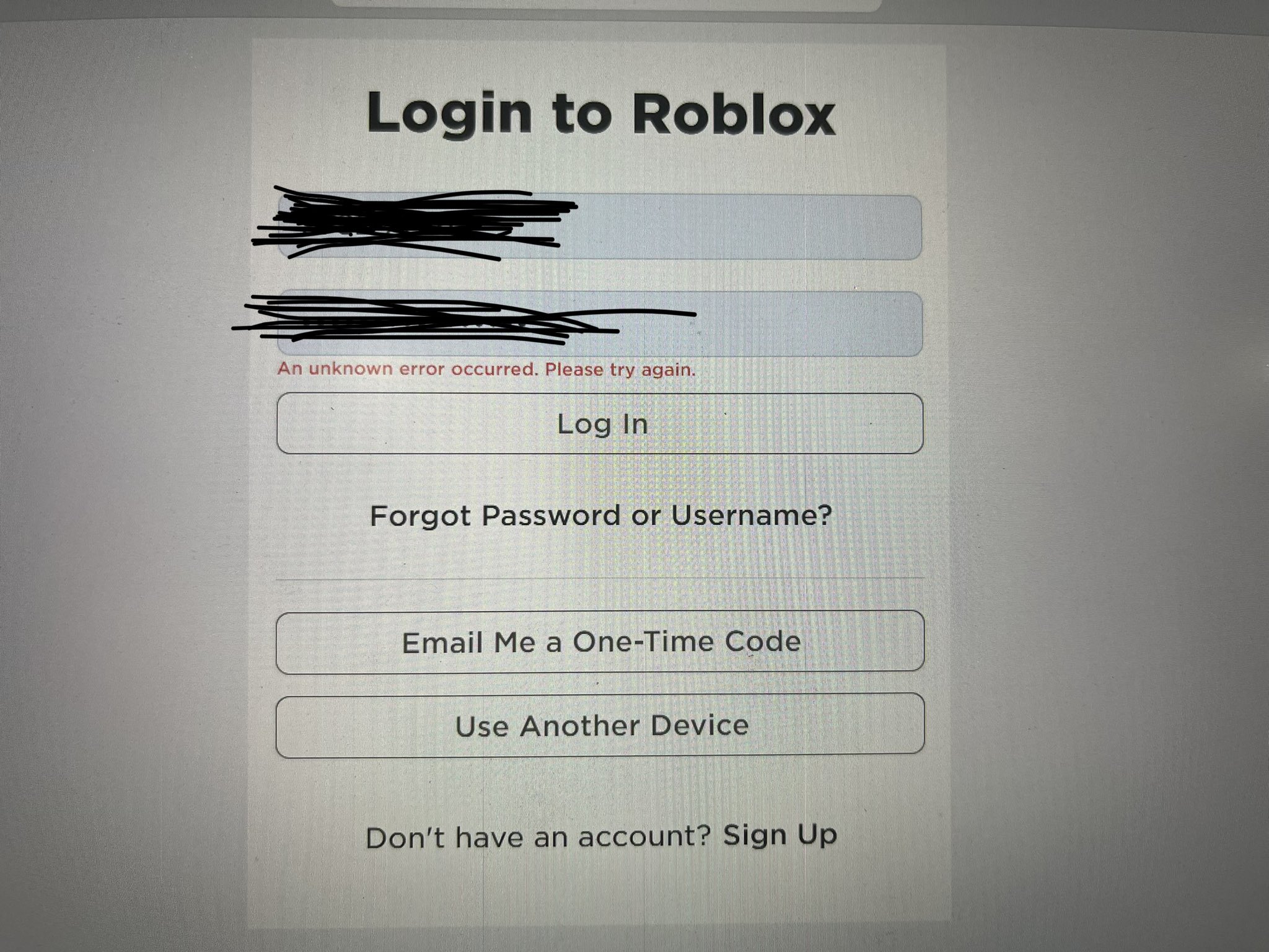 Help on X: Help I can't login to Roblox, I keyed in correct username and  password I also tried switching devices (to my mobile phone) and restarting  my laptop but it keeps