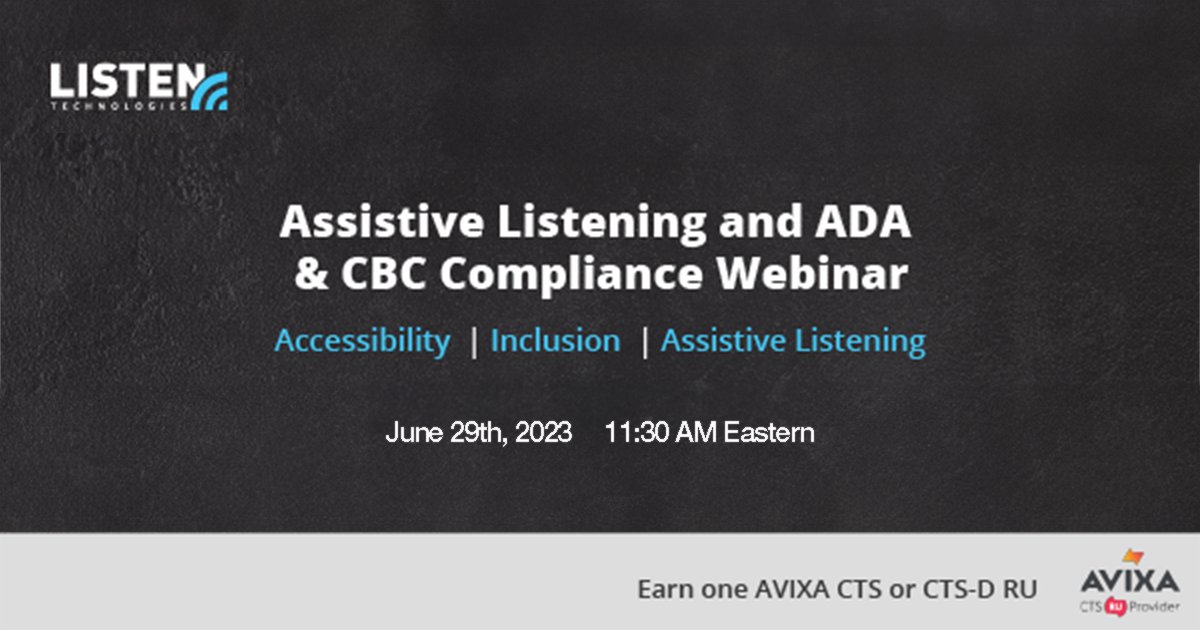 richarddeanasc's tweet image. Join @ListenTech for this informative webinar on ADA compliance for assistive listening.  To register visit: bit.ly/432716U

#Listentech #ADAcompliance #CTSru #CTSDru #assistivelistening