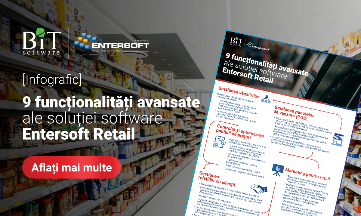 BITSoftware's tweet image. Entersoft Retail, aplicație modernă concepută special pentru industria de retail. Descărcați infograficul și descoperiți 9 funcționalități avansate ale soluției Entersoft Retail: bit.ly/3qXTiRc 
#entersoft #retail #bitsoftware