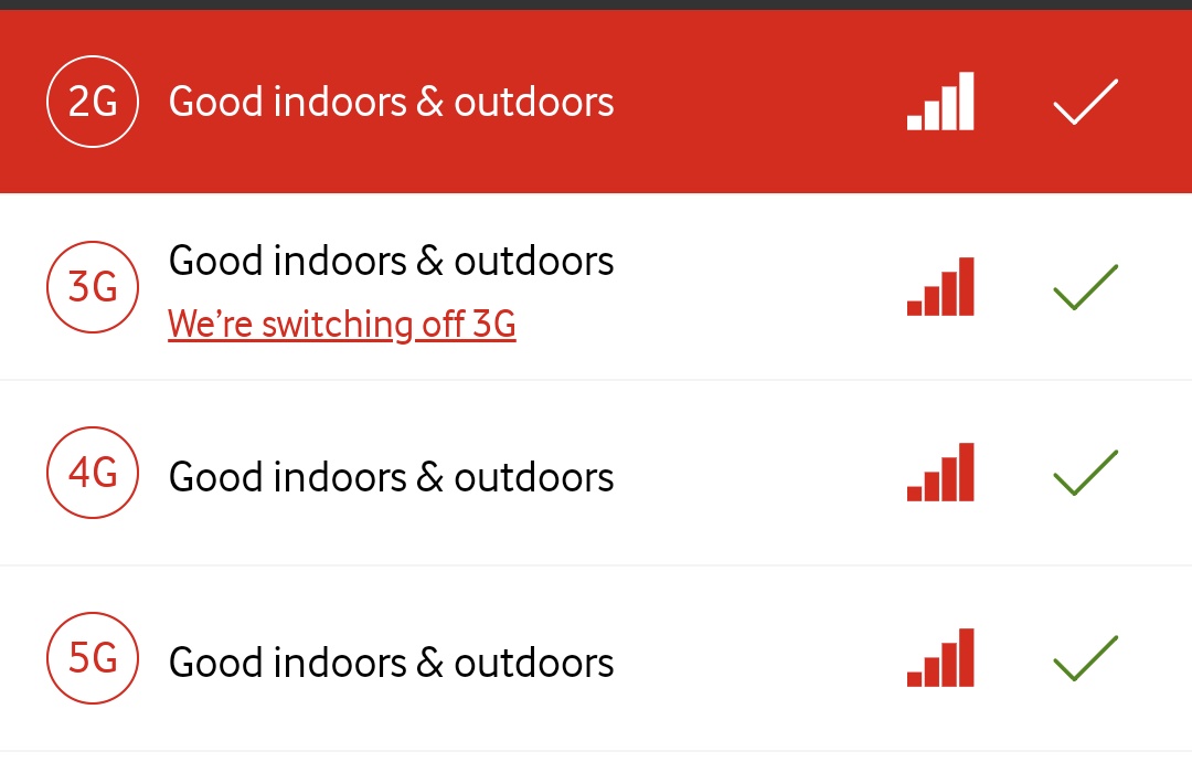 mikeylele's tweet photo. @VodafoneUK I just checked and this is what it's showing for my home address, but I'm only getting 4G. It's not my phone as I was out at lunch and noticed I occasionally got 5G. Do you know what's going on? https://t.co/8vX5tWE0Dh