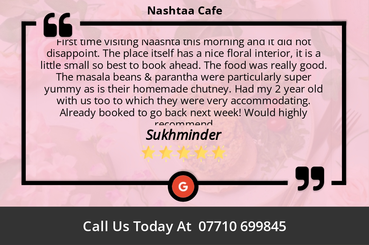 5 Star: Sukhminder "First time visiting Naashta this morning and it did not..." maps.google.com/?cid=178064164…