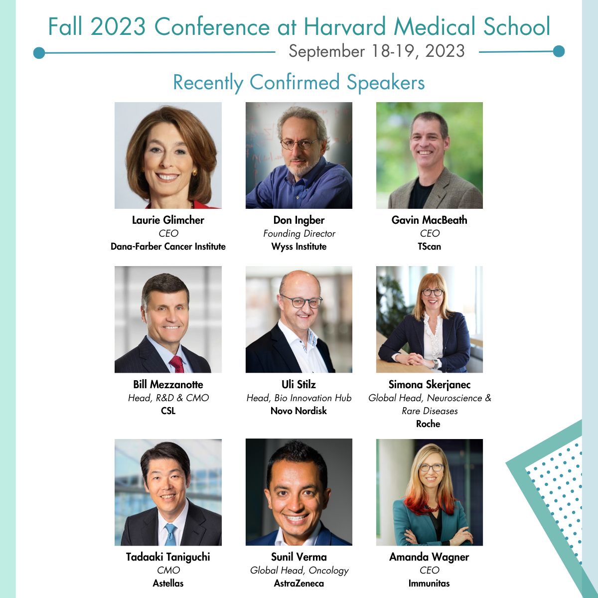 New speakers confirmed for the @LongwoodFund Fall Conference held at Harvard Med. See more: longwoodhealthcareleaders.com/fall2023