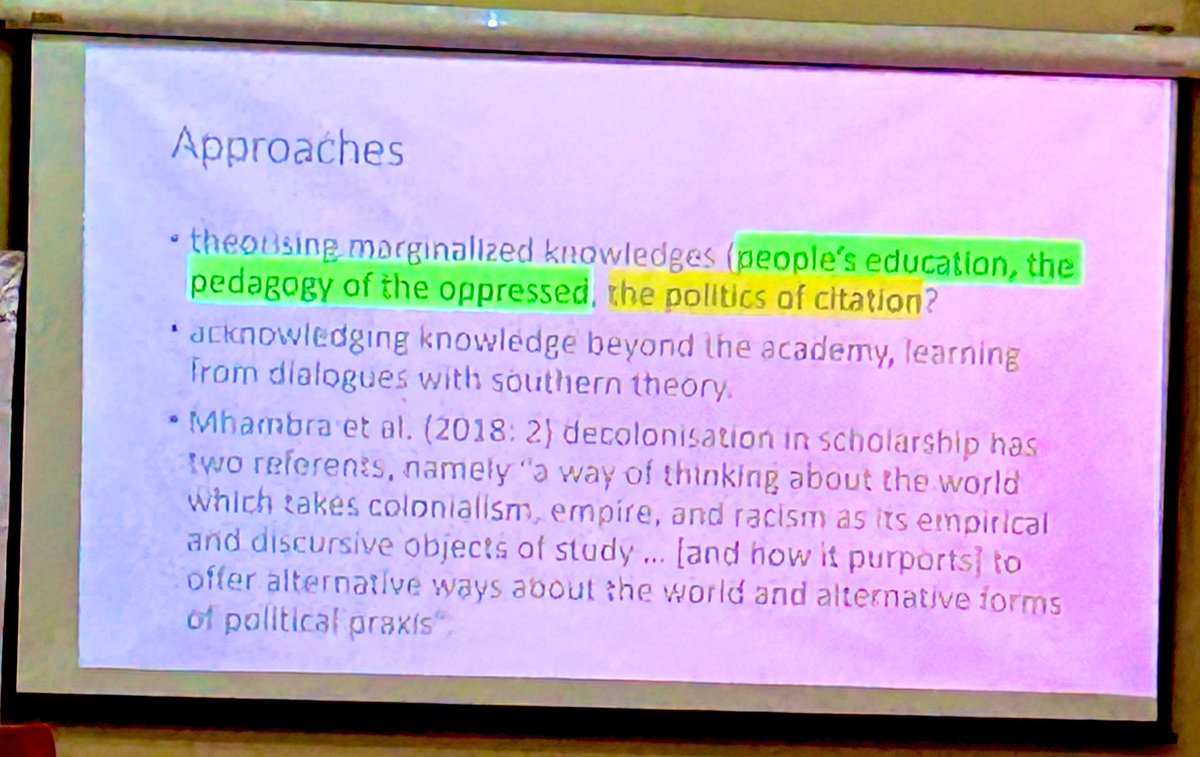 Maano Ramutsindela (UCT) starts the indaba on ‘Political Ecology: North, South and Beyond’ by talking about decoloniality. 

We might want to ‘re-make the world’, but there are different ideas of what that should look like, and multiple approaches.  #POLLEN23