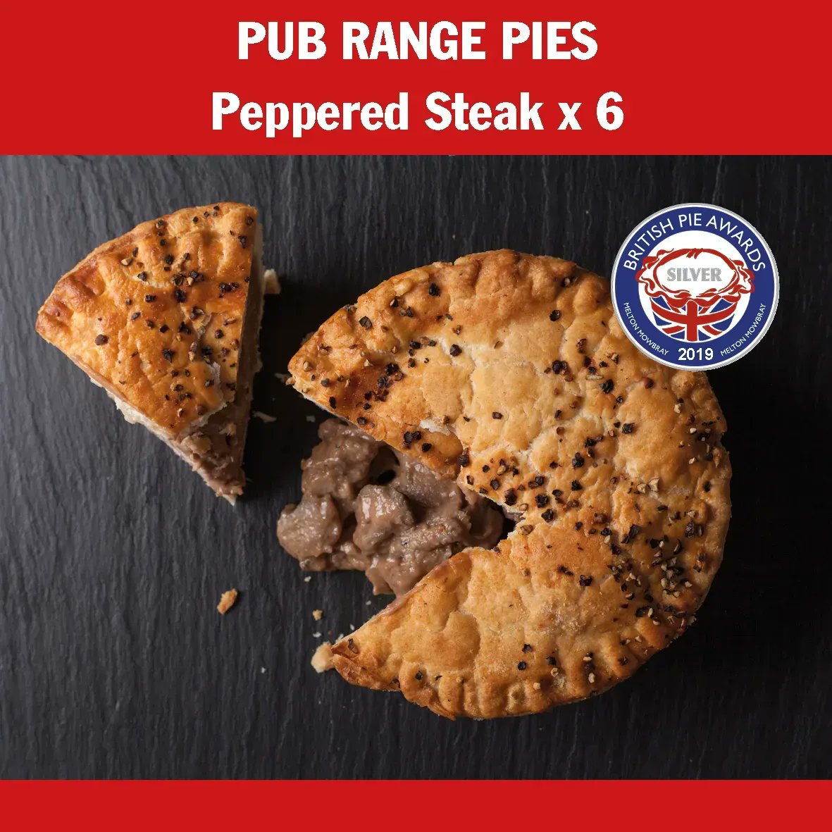 Peppered Steak & Mushroom Pub Range Pie

British farm beef cooked in a rich black pepper and mushroom beef sauce, topped with a cracked pepper puff pastry pie lid.

Perfect with a jug of hot gravy! ❤️

Shop conveniently online buff.ly/2WwxEkh

#Piesonline #Pies