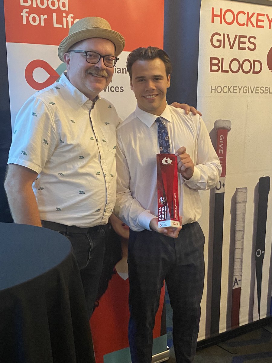 Congrats to <a href="/LoganStankoven/">Logan Stankoven</a> on being awarded the Dana Brons Honorary Award. Your work with/for <a href="/hkygivesblood/">Hockey Gives Blood</a> is so appreciated. Glad to be there to see it. Keep doing the good work.