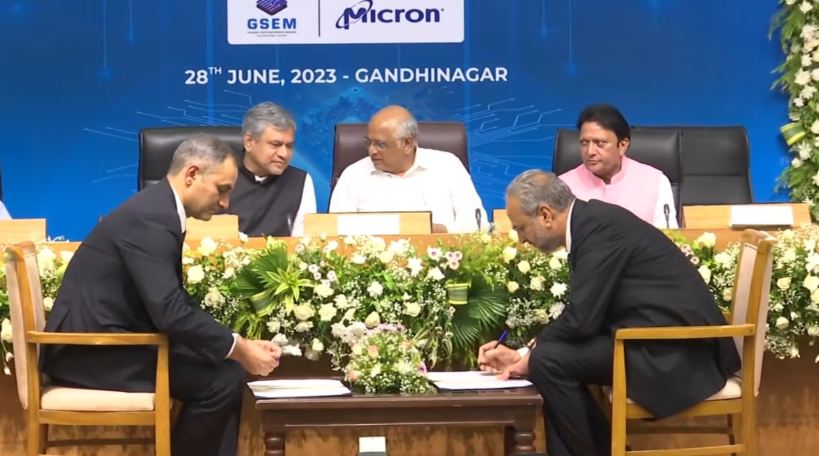 Gujarat government signs MoU with Micron for Semiconductor plant at Sanand