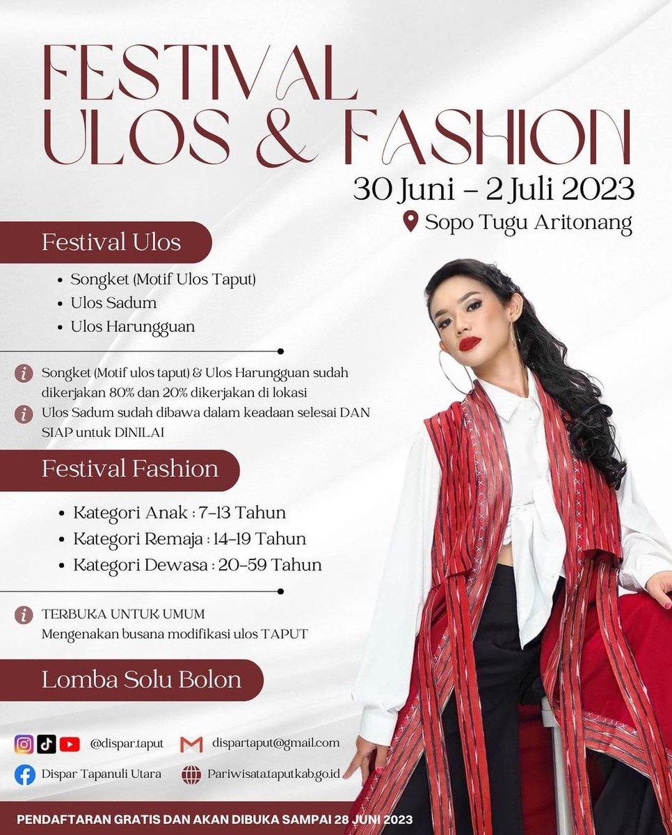 Festival Ulos &amp; Fashion, 30 Juni- 2 Juli 2023 #ulos #festival #Indonesia #tourism