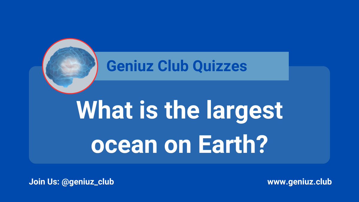 Hey,
📌 GENIUZ QUIZ, Retweet your response to win a bronze ticket….
📌 Join the Telegram group to win a Silver Ticket!!!! 🛩️🥈🎫

What is the largest ocean on Earth?

A. Atlantic Ocean
B. Indian Ocean
C. Pacific Ocean
D. Arctic Ocean

👇🏻👇🏻
t.me/+ofcv-Klld_hmM…