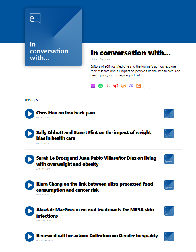 eClinicalMedicine The Lancet Discovery Science on Twitter "Our podcast is listened to