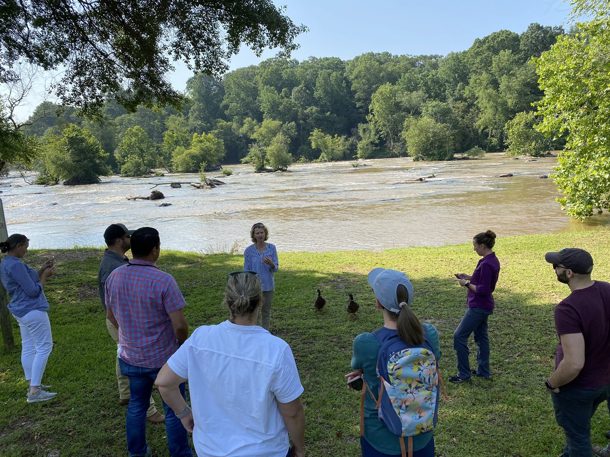 Enjoying a field trip with @KeepingForests to the Saluda river #watershed, where members of @UpstateForever & @ForestryCommish are discussing watershed protection & some local wildlife came closer to listen.