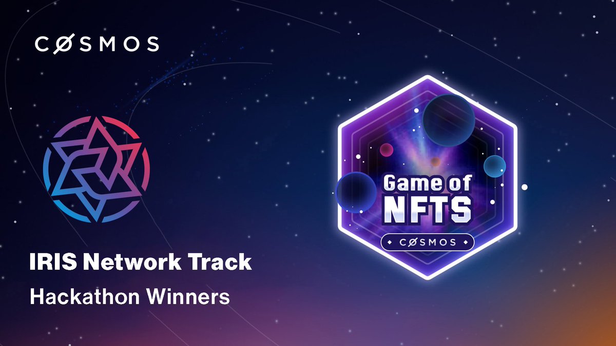 1/ We have the Game of NFTs Hackathon Winners 🏆

The first applications unlocking the future of #NFTs interoperability are here!

 Let’s explore the projects pioneering #InterchainNFT ⚛️

Starting by sharing the winners of the <a href="/irisnetwork/">IRIS Network</a> track 👇