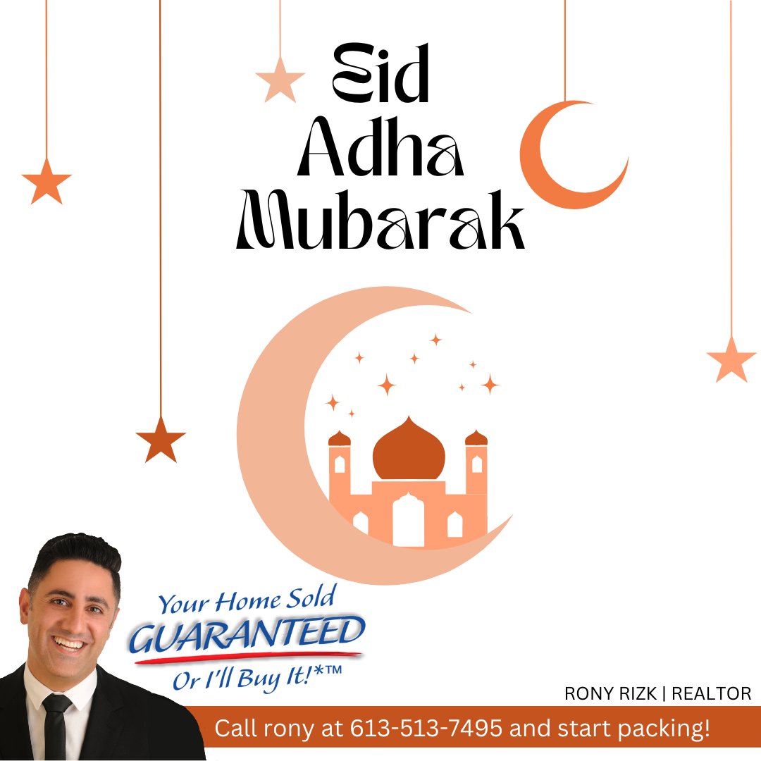 Have a safe and happy Eid day!

#EidAdha #bankholiday #Ottawarealestate #Ottawahomesearch #Ottawalistings #Ottawahousingmarket #yourhomesoldguaranteed #ottawaarea #613 #Ottawaeast #barrhaven #orleans #kanata #stittsville #riversidesouth #findlaycreek #Ottawariver #rideauriver