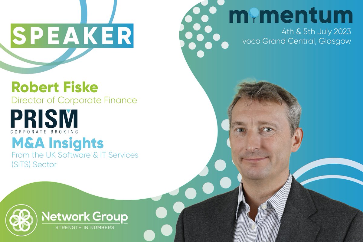 Speaker announcement 📢 Robert Fiske, Director of Corporate Finance at Prism Corporate Broking, will be with us in Glasgow sharing an overview of the current M&A market in the SITS space, the dark art of valuation, and phases of the sales process. #NGMomentum