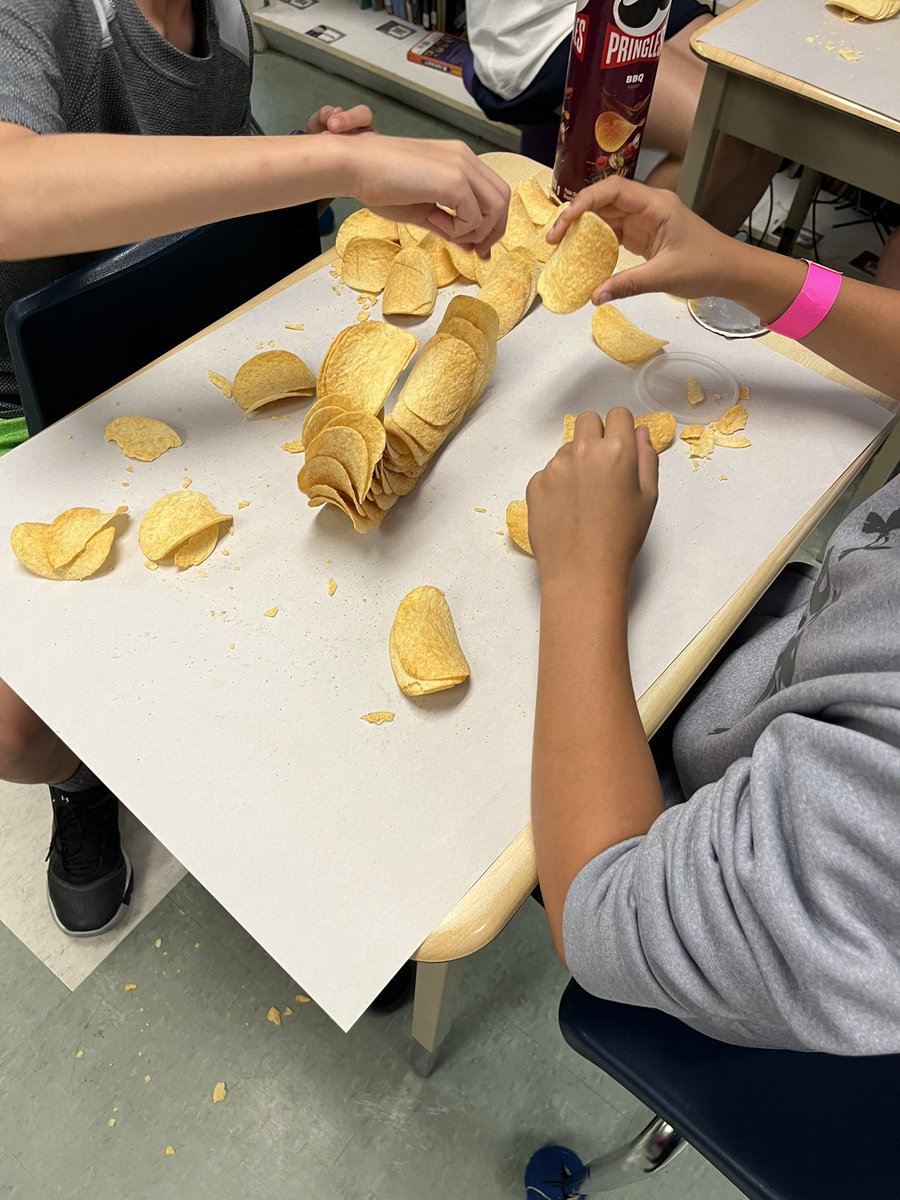 TrudeauKate's tweet photo. It’s Pringles Challenge Day in Grade 5.  A tasty STEM activity to end the year! https://t.co/av8PKGTRSm