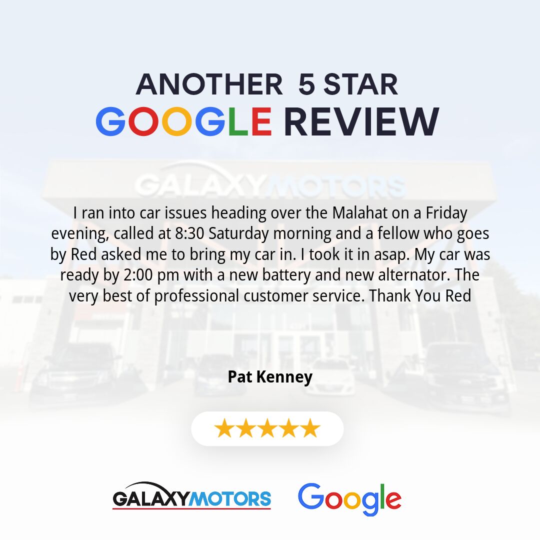 Another 5 Star Google Review! Thank you for working with us Pat Kenney.
#5StarGoogleReview #GalaxyMotors