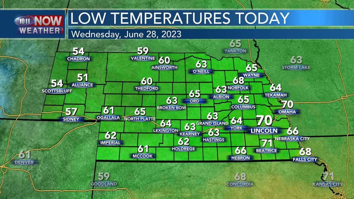 Good morning! Here's a look at your morning lows today! #NEwx