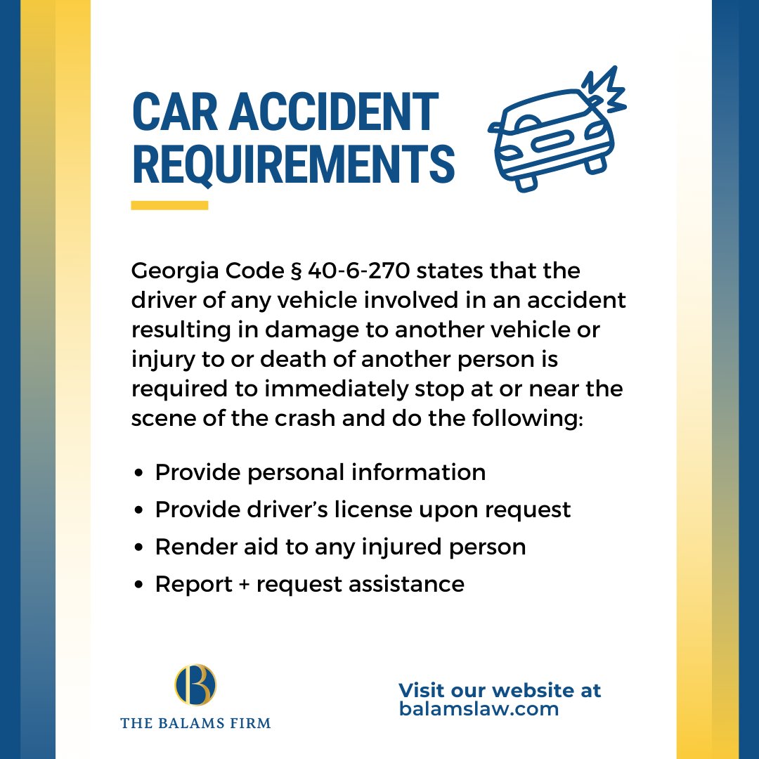 What constitutes a #hitandrun? What should you do if you're a victim of one?

Learn more at balamslaw.com/auto-accidents… and contact us for a free consultation regarding your #caraccident case.
(404) 445-2005

#fightingforthemax #personalinjuryattorney #atlantalawyer