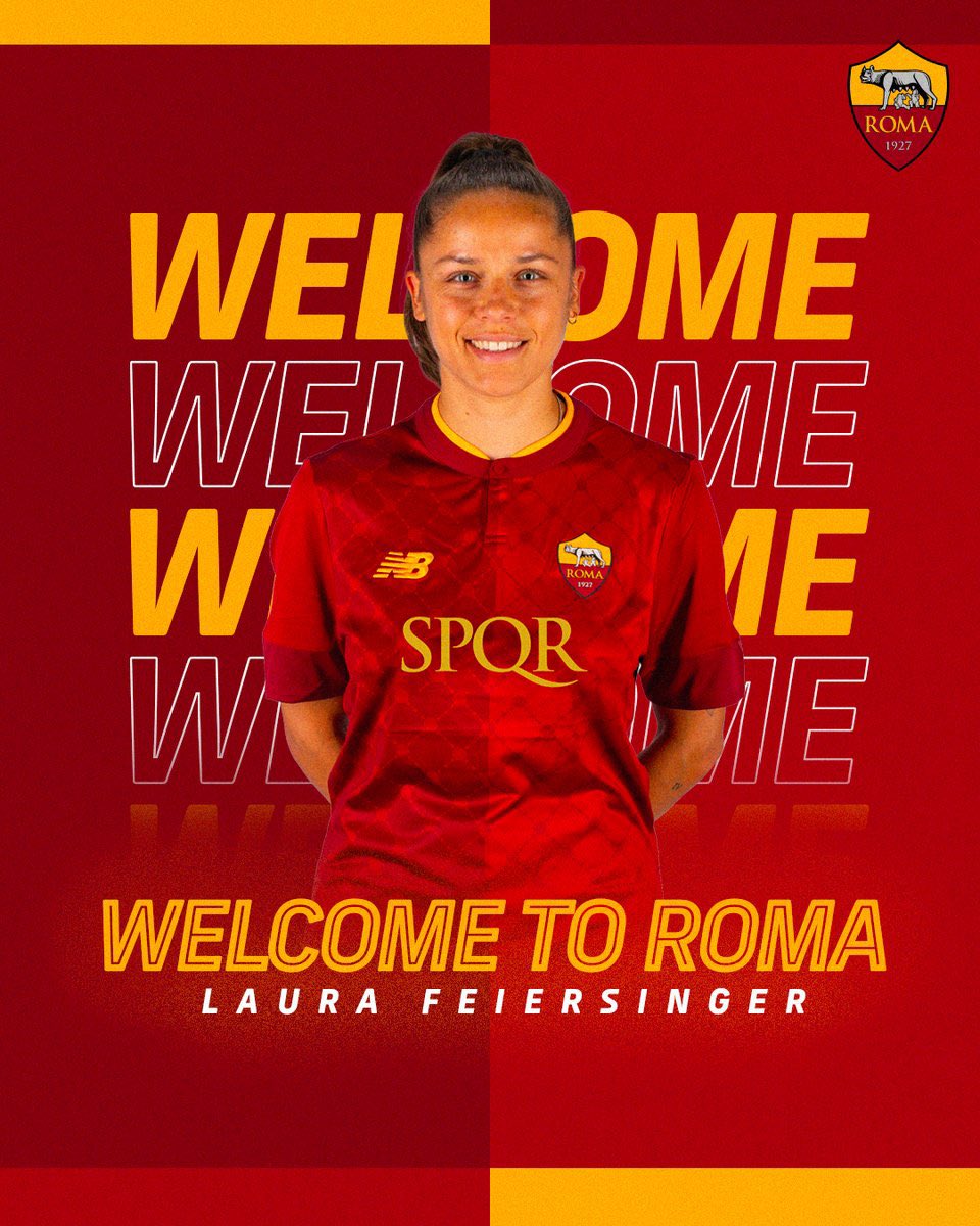 👋 Welcome to Roma, Laura Feiersinger! 🇦🇹 

The Austrian midfielder joins the Giallorosse! 🐺

#ASRomaWomen #ASRoma