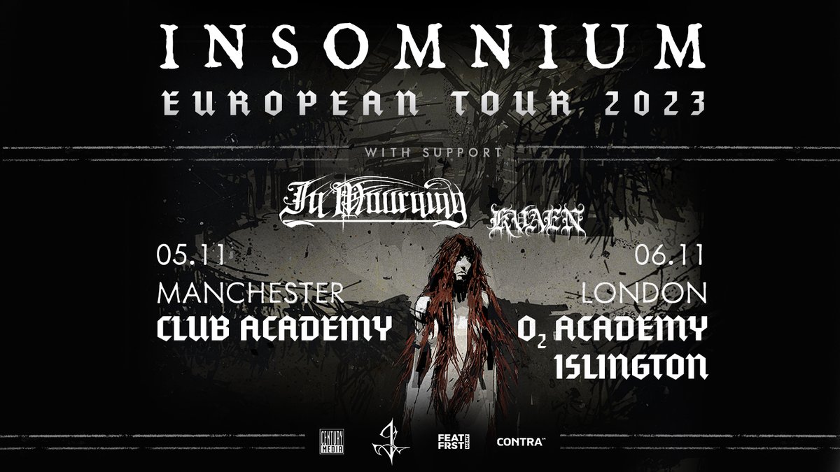 #LNpresale: Finnish melodic death metal group @insomniumband will play shows at @MancAcademy Club & London's @O2AcademyIsl this winter 🤘
 
Grab tickets 👉 livenation.uk/oGGn50OX0ai