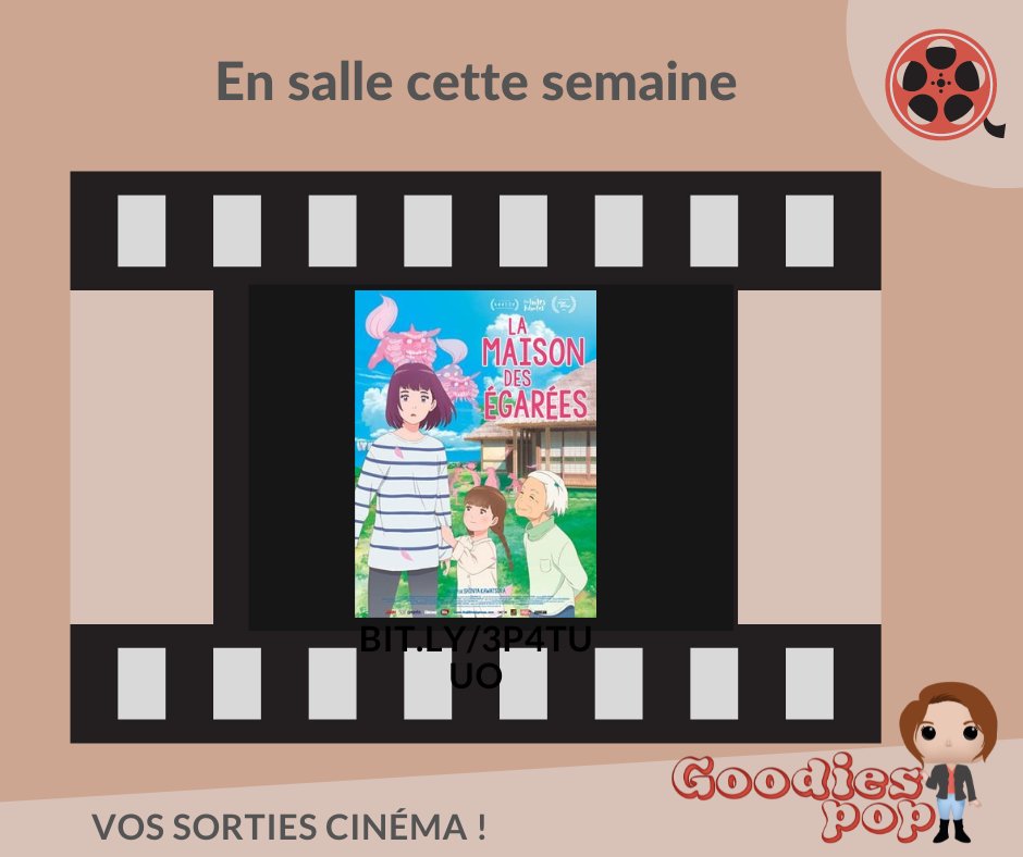 🎬Les #sorties #ensallessemaine26 
#Lamaisondeségarées

Genre animation, drame, fantastiques. De Shin'ya Kawatsura.

Avec Mana Ashida, Shinobu Ôtake, Sari Awano.

Á partir de 10 ans.
Pour les #bandesannonces c'est par ici👉 bit.ly/42X7rLR 😉