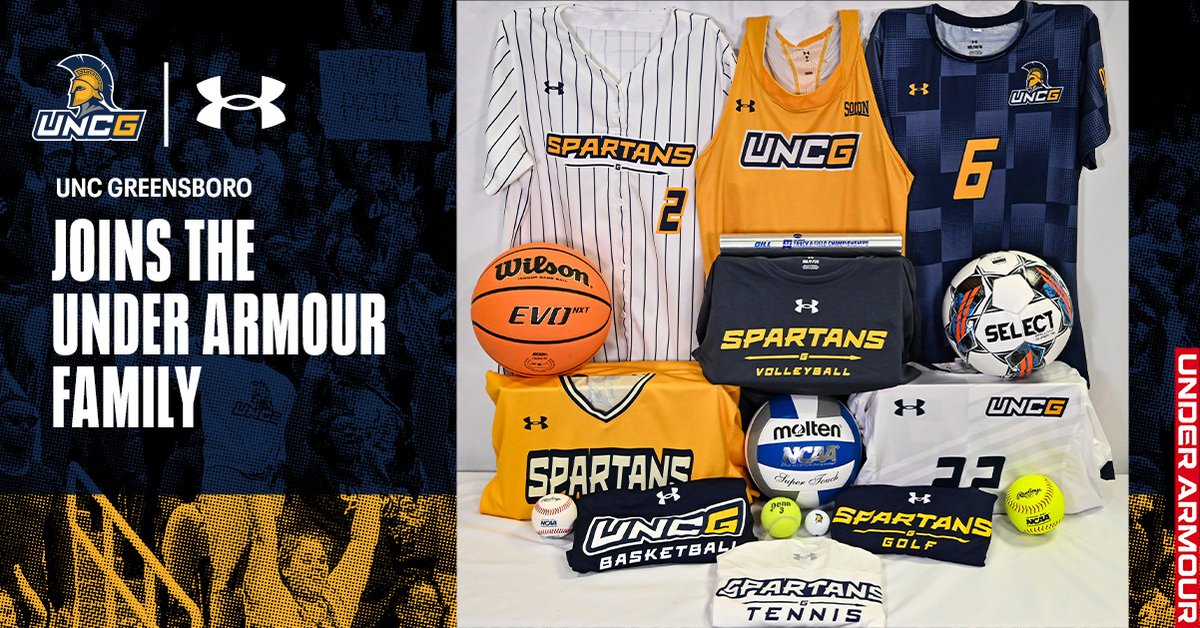 uncgspartans's tweet photo. 🗣️📣
UNCG is now on Team UA. The Spartans and @UnderArmour announce a 5-year agreement for our 17 varsity sports teams with a shared purpose to empower those who strive for more.

🔗 https://t.co/yhN1AEwigK
#letsgoG https://t.co/OOfkdoAQZS