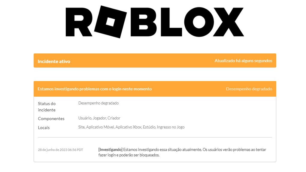 RTC em português  on X: ⚠️: O Roblox está passando por problemas em  diversas áreas. Já foi informado no  que os  funcionários estão cientes e investigando o problema.   /