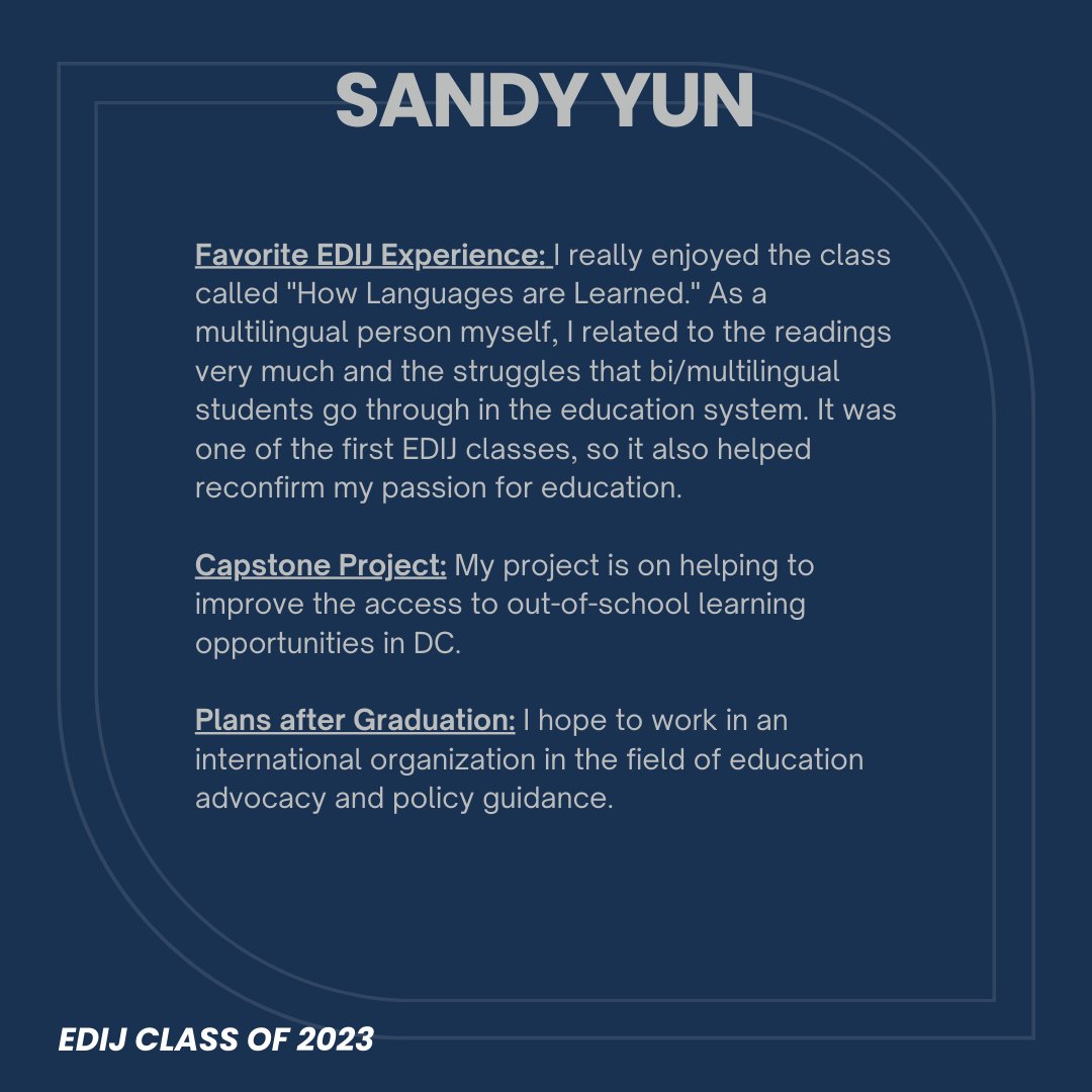 Congratulations Sandy! #EDIJClassOf2023 🎓✨💙