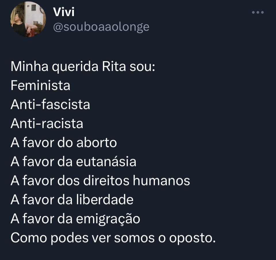 >A favor dos direitos humanos
>A favor do aborto

?