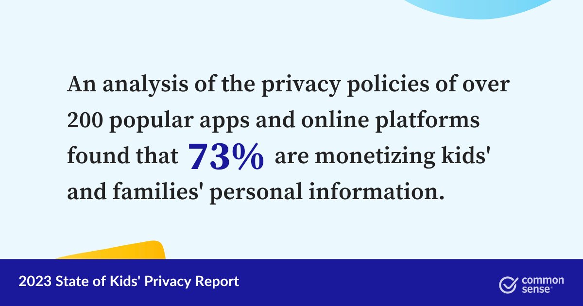 CommonSense's tweet photo. Once kids download an app or log in, they share their basic demographics &amp; open the door to continuous detailed tracking of their preferences and behaviors.

📌 Our new research found that most platforms mislead families about how they sell personal data: https://t.co/LfzCu3AFPG https://t.co/Hzb3LmbFh6