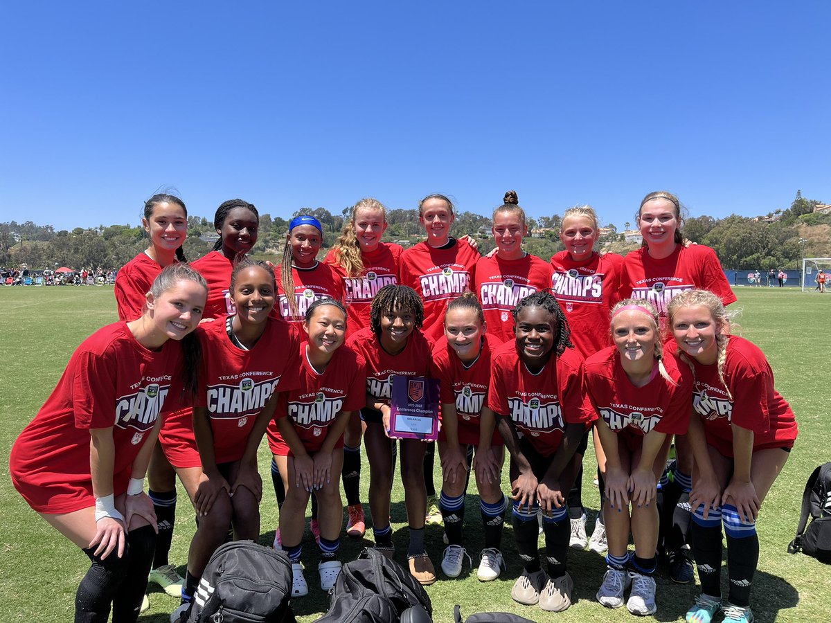 In slightly older news… We are back-to back-to-back <a href="/EcnlTexas/">ECNL Girls Texas Conference</a> TX Conference Champs. One of the toughest conferences to play in #ironsharpensiron 

<a href="/ECNLgirls/">ECNL Girls</a> <a href="/TopDrawerSoccer/">TopDrawerSoccer</a> <a href="/PrepSoccer/">Prep Soccer ⚽️</a> <a href="/TheSoccerWire/">SoccerWire</a> <a href="/ImYouthSoccer/">ECNL/GA/Recruiting/College Soccer</a> <a href="/ImCollegeSoccer/">College Soccer Truth ™</a> <a href="/SolarSoccerClub/">Solar Soccer Club</a>