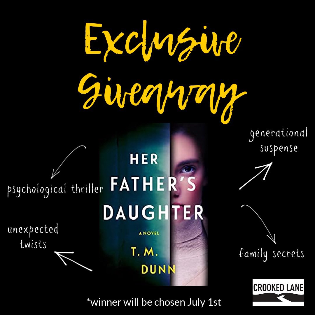 Read my exclusive interview with T.M. Dunn @SheWrites here: christopherswann.com/interview-with…. To win an ARC of HER FATHER’S DAUGHTER:

1. Add her book on Goodreads.

2. Comment below that you’ve added it.

Winner selected July 1!

@crookedlanebks #herfathersdaughter #WritingCommunity