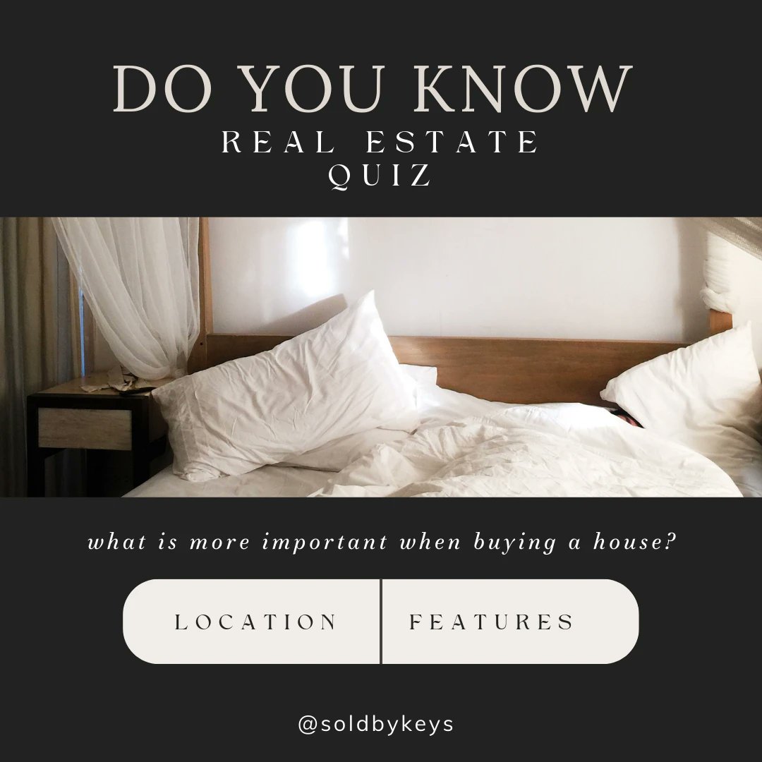 ✨Do you know✨ - Real Estate Quiz! What is more important when buying a house? Location or Features?

#LocationVsFeatures #LocationMatters #FeaturesOrLocation
#PrimeLocationVsDreamFeatures #LocationIsKey #LocationFirstOrFeaturesFirst...
