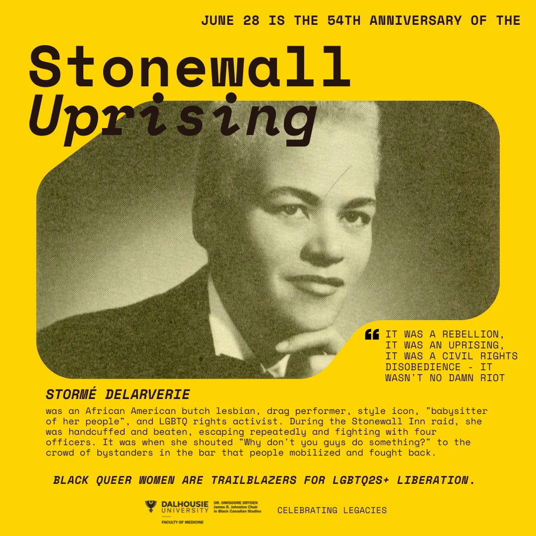 #June28 54th anniversary of the #StonewallUprising
#MarshaPJohnson #StorméDelarverie 
#BlackQueerLivesMatter
#BlackTransLivesMatter
#ThisIsBlackStudies
#ThisIsBlackHistory
HAPPY PRIDE!!🩵🩷🤍🖤🤎❤️🧡💛💚💙💜