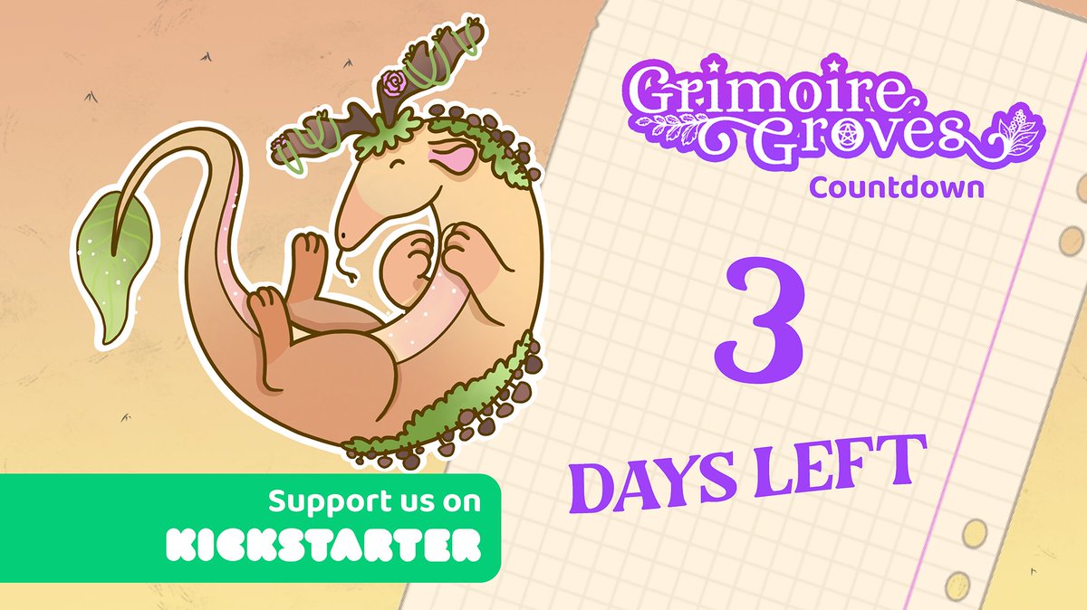 Everyone! 🥰

The Earth Spirit wants to let you know that there are 3 days left to support our Kickstarter campaign for #GrimoireGroves ! 💜

Don't miss out on our exclusive Kickstarter rewards 🥰

kickstarter.com/projects/stard…