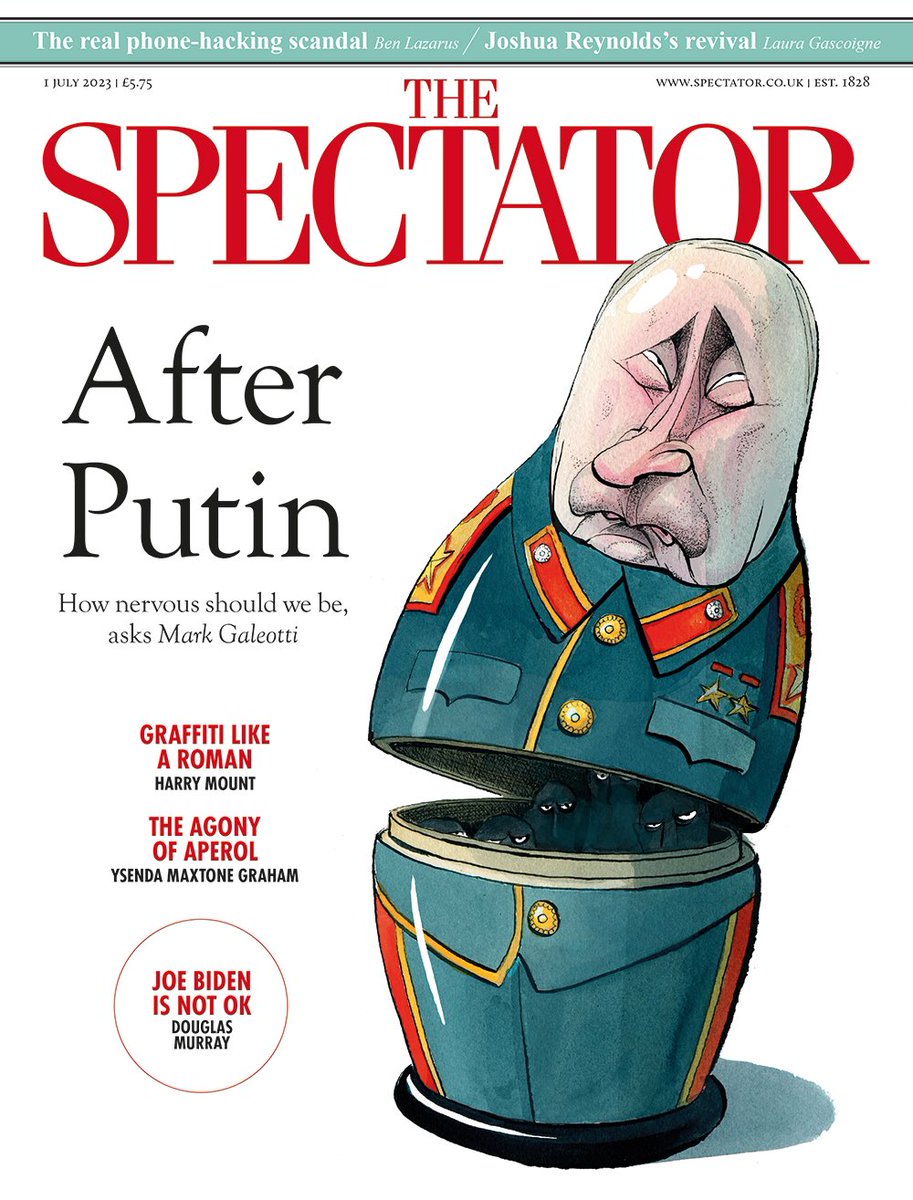 spectator's tweet image. 🗞 After Putin: how nervous should we be, asks Mark Galeotti

✍️ In the mag:

• Katy Balls: can Sunak revive the Tories with a reshuffle?
• Nicholas Farrell: the march of Europe’s right-wing women
• Ben Lazarus: inside the real phone-hacking scandal

subscribe.spectator.co.uk