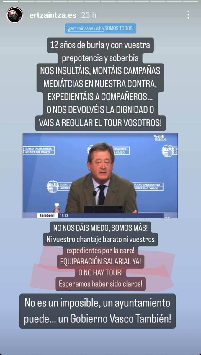 izanhuntsa's tweet image. #Mentirosos. La subida de los mandos,no fue lineal como pretenden ahora. Se dió en forma de COMPLEMENTO ESPECÍFICO tras la denuncia del sindicato #Sipe a varios mandos por la forma de cobrar ciertas dietas. eldiario.es/euskadi/euskad…
#Ertzantza #Chantajistas