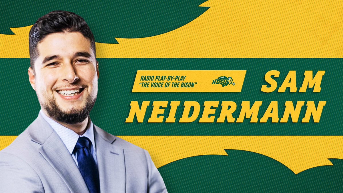 Sam Neidermann has been named 'Voice of the Bison' for @NDSUfootball and @NDSUmbb radio broadcasts. Sam comes to NDSU from Stony Brook University and has national broadcasting experience with Westwood One and ESPN including the FCS playoffs and NCAA women's basketball tournament.…