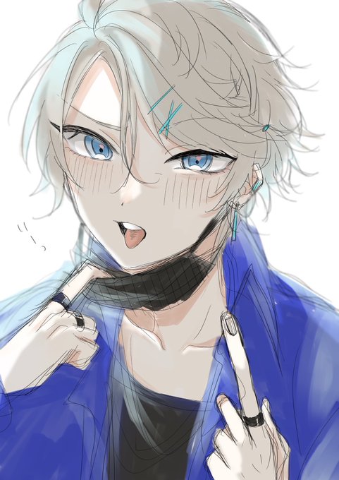 「blue eyes middle finger」 illustration images(Latest)