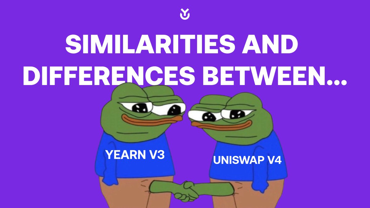 Gather round decentralized protocol nerds.

Let's dive into some of the unique similarities (and small differences) between Yearn v3 (launching vSoon) and Uniswap v4.

NFL fans get to compare QB passing yards... this is like that, but weirder.