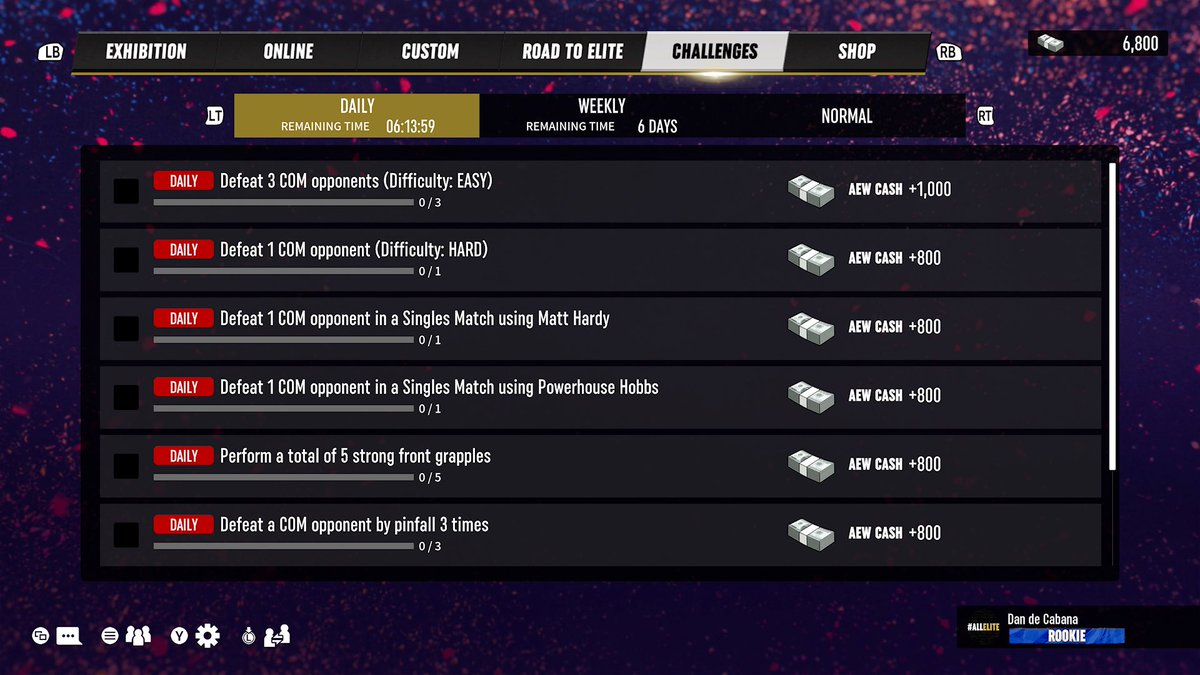 KouliKollector's tweet image. A look inside the menu of #AEWFightForever

Compete in
1v1
2on2
3 and 4 Way
Casino Battle Royale
Ladder Match
Exploding Barbed Wire Death Match

Play Mini Games like
#AEW Trivia
@PentagonJunior Says
Chip Gather

Train to learn the ropes

Online
Road to Elite

And so much more!