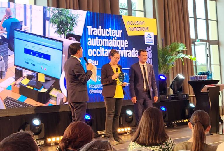 locongres's tweet photo. [OC] Premiat qu'ei #Revirada aus trofèus 🏆 E-Py 2023 tà l'inclusion numerica !🎉
[FR] Notre traducteur automatique Revirada est lauréat des trophées🏆E-Py 2023 pour l'inclusion numérique !🎉
Tà'n saber mei / En savoir plus :
👉 https://t.co/kpx94RtVgY https://t.co/EvqvXfVaYD