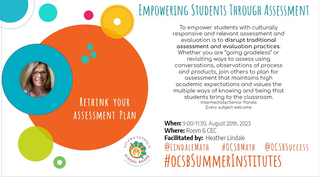 Heather Lindale (@lindalemath) on Twitter photo Rethink your assessment plan at #ocsbSummerInstitutes
For information and registration forms.gle/ap2svmPTkxfqpo…
<a href="/ocsbSuccess/">Student Success 7-12</a> Rethink your assessment plan at #ocsbSummerInstitutes
For information and registration forms.gle/ap2svmPTkxfqpo…
<a href="/ocsbSuccess/">Student Success 7-12</a>